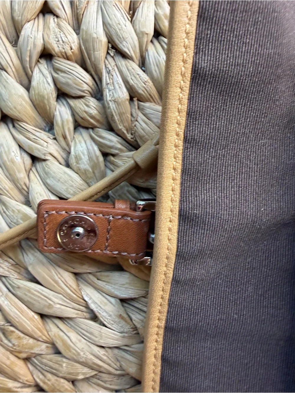 Coach Brown Leather Wristlet Wallet with Tan Trim
